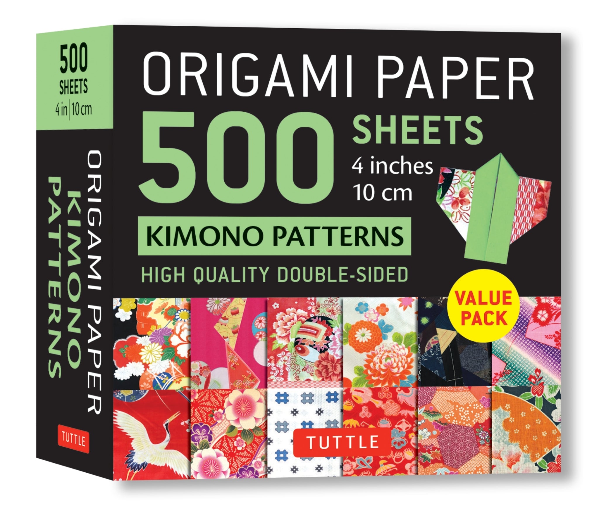 Cover image for Origami Paper 500 sheets Kimono Patterns 4" (10 cm) ISBN 9780804855990